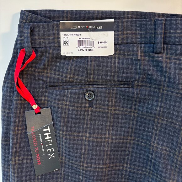 NWT Tommy Hilfiger 42/30 "Tate" THFLEX Tailored to Move Micro-Check Trousers - Picture 4 of 9